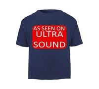 As seen on Ultrasound TV Schedule Parody Short Sleeve Cotton Toddler t Shirt, 3-4 Years, Navy