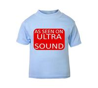 As seen on Ultrasound TV Schedule Parody Short Sleeve Cotton Toddler t Shirt, 3-4 Years, Pastel Blue