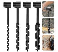 (As show, 16 x 230mm) Hand Drill Carbon Steel Manual Auger Drill Portable Manual Survival Drill Bit Self-tapping Survival Wood Punch Tool-hao