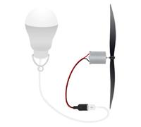 (As show, 1Set) Usb 1m 20v 5w Mini Wind Turbine Motor Led Windmill Micro Wind Turbine Wind Turbine Science Teaching Tool Model