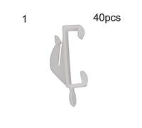 (As show, 2) 40pcs Window Curtain Rod Slide Rail Track Glider Drape Pole Runner Loop Hook