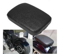 (As show, 2) Black Rear Passenger Cushion 8 Suction Cups Pillion Pad Seat For Harley Dyna Sportster Softail Touring Xl 883 1200
