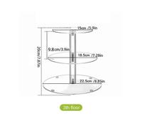 (As show, 3Layer) 3/4/5 Tier Acrylic Round Cupcake Stand Clear Birthday Cupcake Stand Holder Dessert Display For Wedding Birthday Christmas Party