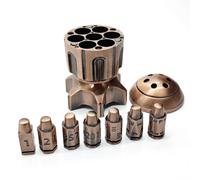 (As show, B) Cyberpunk Revolver Cylinder Metal DND Dice - Unique Rotating Bullet Design for COC Tabletop RPGs and Gaming Collectors
