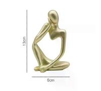 (As show, black) Decorations for Home Living Room Office Mini Thinker Sculpture Ornaments Resin Black Modern Abstract Sculptures Desktop