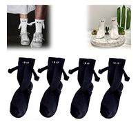 (As show, Black white) Magnetic Hand Holding Socks New, Hand In Hand Socks, Couple Holding Hands-socks