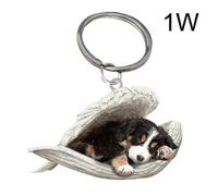 (As show, Cat Puppet) Hanging Ornament Keychain Cute Sleeping Angel Dog Wing Pendant Dog Gift