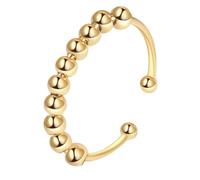(As show, gold) Open Anxiety Ring Adjustable Anti-Stress Ring Spinner Ring Fidget Ring