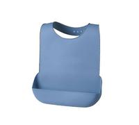 (As show, Gray) 1Pcs Silicone Adult Bib Waterproof Clothing Protector Reusable Apron Mealtime Crumb Catcher