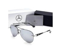 (As show, Grey) New Mercedes Benz Polarized Sunglasses Men's Frameless F