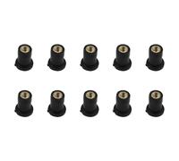 (As show, M5) 10pcs M4/m5/m6 Rubber Well Nut Windscreen Fairing Bolt Kit For Motorcycle