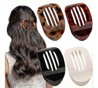 (As show, Neutral Matte) 4 Pcs Flat Clips, Round Lay Down Clips For Women Girls, French Hold Barrettes For Thick Thin Hair,comfortable Curved Flat C