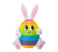 (As show, One size) 1.5m Inflatable Easter Bunny Eggs for Doll LED Night Light Figure Yard Outdoor Garden Toys Party Ornament Decorations