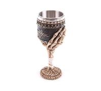 (As show, One size) 1 Pack Cup, Goblet, Halloween Horrible Resin Stainless Steel Skull Goblet Retro Claw Wine Glass Gothic Cocktail Glasses Wolf Whiskey Cup Party Bar Dri