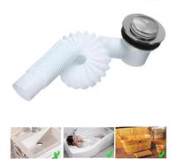 (As show, One size) 1 Pc White Bathroom Bathtub Brass Bath Filter Waste Finished Drainer Up Drain Shower Room Basin Sink Waste Drain