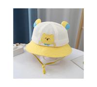 (As show, One size) 1 piece (yellow, hat circumference 45-48cm) Baby hat summer mesh sun hat baby thin section breathable sunscreen fisherman hat boys and girls sun hat