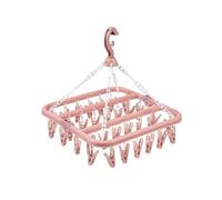 (As show, One size) 1 Pink Sock Drying Rack, Sock Drying Rack, Clothes Drying Racks, Folding Indoor Drying Rack with 32 Plastic Clothes Pegs for Socks, Underwear and Clot