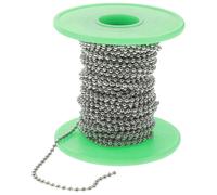 (As show, One size) 1 Roll 10 Meter Length Stainless Steel Ball Chain 2.4MM Diameter Metal Bead Chain for DIY Handicraft Decoration