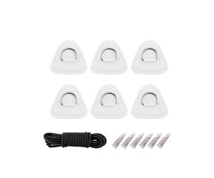 (As show, One size) 1 Set D Ring Pad Pvc Patch Boat Deck Rigging 2.5m Elastic Bungee Rope Kit For Stand Up Paddle Board Sup Deck Accessories White