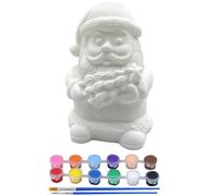 (As show, One size) 1 Set of Christmas Unpainted Santa Clause Figurine DIY Blank Vinyl Santa Clause with Pigment