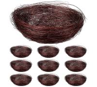 (As show, One size) 10 Pcs Practical Bird Nest Artificial Birds Nest Hemp Thread Birds Nest Ornament