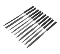 (As show, One size) 10 Piece Hardened Alloy Steel Needle File Set - Mini Jewelry File - Includes Half Round, Flat Cabinet, Round, Square, Triangle, and Flat File