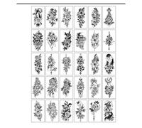 (As show, One size) 10 Sheets Large Neon Temporary Tattoos, 100+ Glow Uv Neon Body Face Temporary Tattoo For Adult Kids Woman Man Arm Wrist Body Tattoo Sticker Temporary