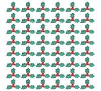 (As show, One size) 100 Pcs Artificial Leaves Christmas Holly Leaves Charms Christmas Holly Berries Scatters Confetti Holly Leaf Confetti