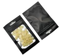 (As show, One size) 100 Pieces Resealable Airtight Mylar Bag Matte Clear Window Zipper Lock Bags with Euro Hang Hole (Inner Size 1.9x2.5inch) for Zip Food Storage Lock Po