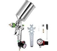 (As show, One size) 1000ml Air Paint Spray Gun with 2.5mm Nozzle HVLP Mini Airbrush Sprayers with Pressure Regulator