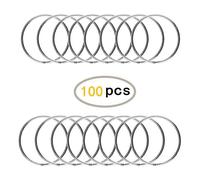 (As show, One size) 100pcs Keychains 1 Inch, 304 Stainless Steel Key Chains Split Metal Key Chains Flat Ring Key Ring for Home Car Office Key Attachment