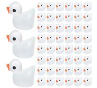 (As show, One size) 100pcs Mini Duck Figurines Glow In The Mini Resin Duck Figures Miniature Duck Scene Layout Decors