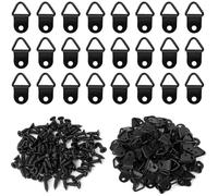 (As show, One size) 100pcs Triangle Rings Picture Hanging Holder Canvas Hook Wall Bracket D Ring Frame Hooks Eyelets With 100pcs Screws