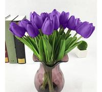 (As show, One size) 10PC Tulip Artificial Flower for Mother's Day Gift Real Touch Artificial Tulip Bouquet Fake Flower