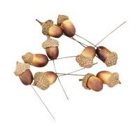 (As show, One size) 10pcs Artificial Lifelike Simulation Small Acorn Set DIY False Nuts Photo Props Home Kitchen Christmas Tree Decor