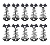 (As show, One size) 10pcs Deck Plank Board Tent Stakes,fishbone Deck Anchor Pegs With Spring Buckle For Outdoor Camping Hiking,black, Happy H