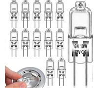 (As show, One size) 10pcs G4 Halogen Light Bulbs 10W 12V Clear Capsule 2 Pin Lamp Bulb Halogen Pin Base Warm White Dimmable
