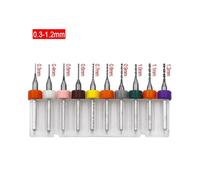 (As show, One size) 10PCS Mini PCB Drill Bits 0.3-1.2mm, Carbide Spiral Flute Carbide Micro Drill Bits Rotary Tool Jewelry CNC Board Power Engraving
