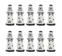 (As show, One size) 10Pcs Miniature Art Resin Microlandschaft Moss Micro Landscape Ecological Bottle Decorations DIY White Lighthouse Assemblied Decor for Garden (Small S