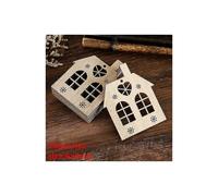 (As show, One size) 10pcs/set Navidad 2023 House Diy Wooden Pendant Hanging Tree Ornament Diy Crafts Party Home Decor Noel New Year 2024