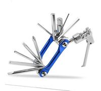 (As show, One size) 11 in 1 Bike Multitool Chain Breaker Hex Wrench Slot Cross Screwdriver Multi Function Bike Repair Tools Blue