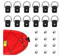 (As show, One size) 12 Kayak D Ring Tie Down Kayak Boat Rig D Ring Safety Tie Down Buckle Deck Mount Accessories with 12 M6 Screws Kayak Accessories for Canoe Kayak Boat