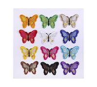 (As show, One size) (12 Pcs Butterflies) Multicolor Patches Random Mix Handmade Patch Assorted Iron-on or Sew Embroidered Iron-on DIY for Clothes Jeans Bag Hat Shoes