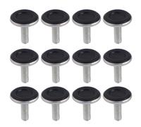 (As show, One size) 12 PCS Heavy Duty Furniture Leveler Adjustable Tee Nuts Leg Levelers for Cabinet Table Furniture Use - M8x25mm (Black)