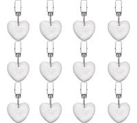 (As show, One size) 12-piece tablecloth weight clip natural stone heart-shaped stone tablecloth weight with stainless steel clip (white)