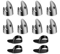 (As show, One size) 12 Pieces Adjustable Finger Plectrums Guitar Picks Set Including 8 Pieces Silver Stainless Steel Thumb Fingers And 4 Pieces Plastic Thumb Picks For Gu