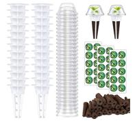 (As show, One size) 120pcs Hydroponic Pod Kit, Including 30pcs Pod Basket 30pcs Insulating Lids 30pcs Plant Growing Sponge 30pcs Hydroponic Labels Hydroponic Grow Kit