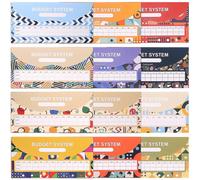 (As show, One size) 12Pcs Binder Cash Envelopes Loose-leaf Budget Envelopes Decorative Money Envelopes Binder Supplies