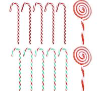 (As show, One size) 12Pcs Candy Cane Pendants Christmas Lollipop Pendants Xmas Tree Ornaments Party Favors