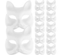 (As show, One size) 12pcs Fox Mask Japanese Half Mask Blank Diy Mask Half Fox Mask Blank Prop